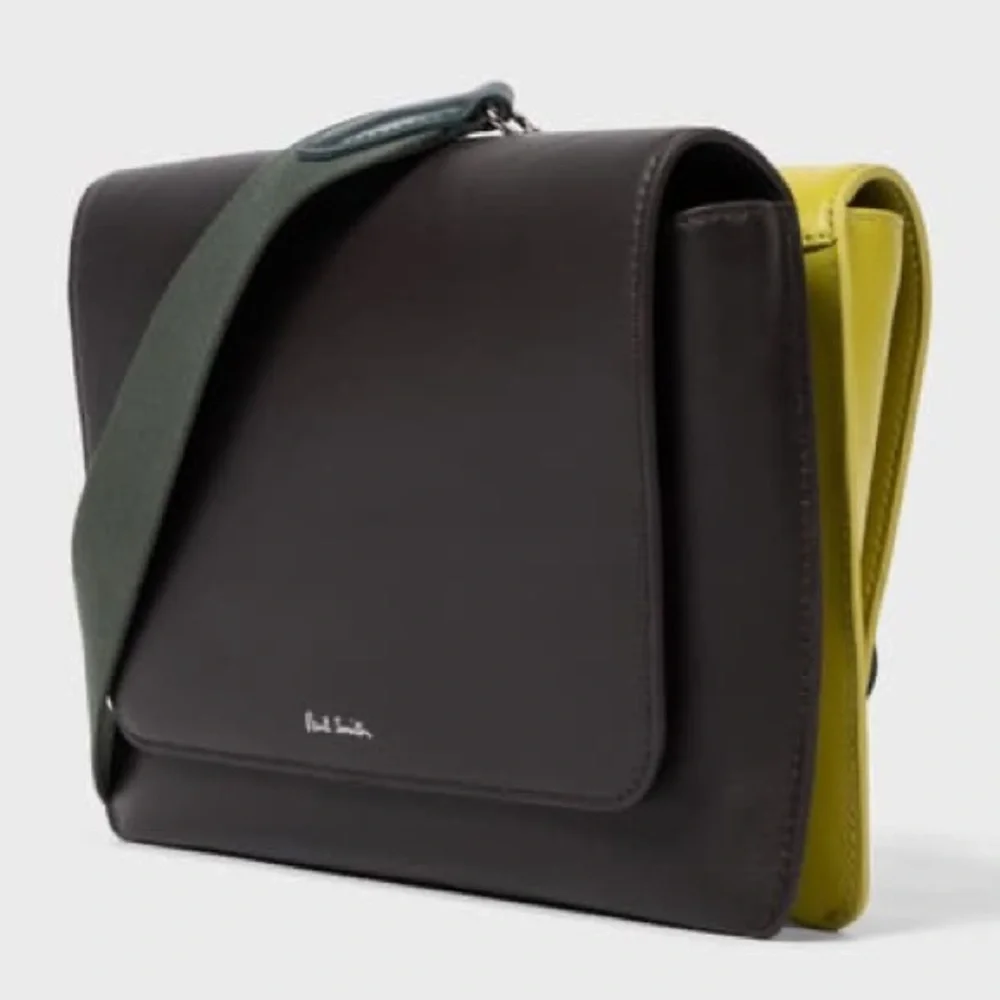 Paul Smith lime green and brown crossbody bag
